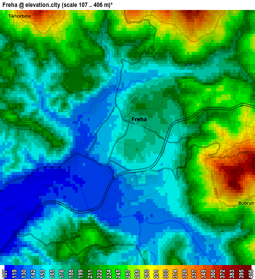 Freha elevation map