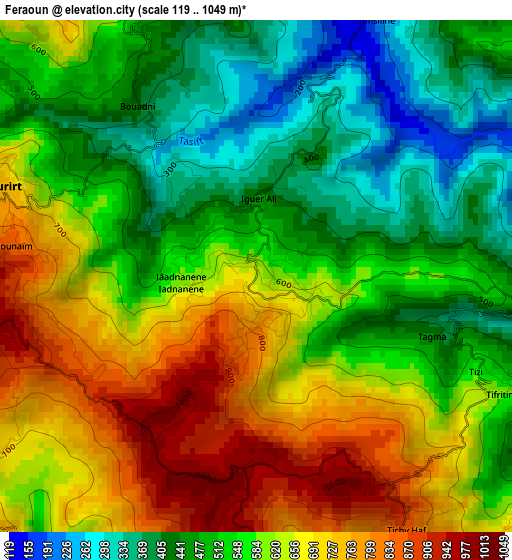 Feraoun elevation map