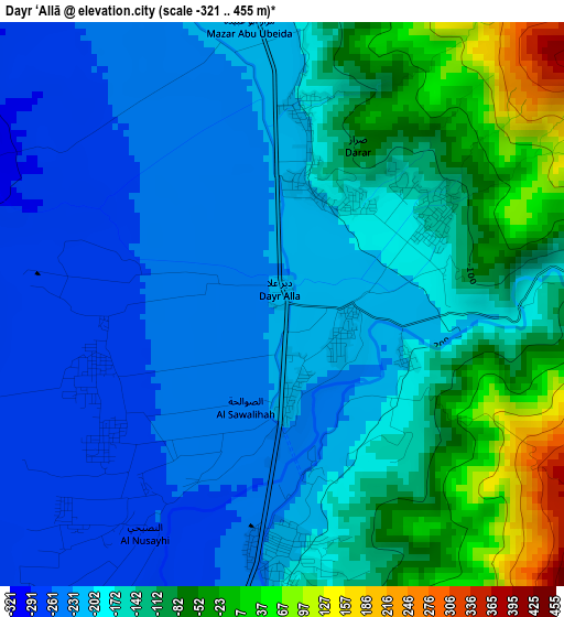 Dayr ‘Allā elevation map
