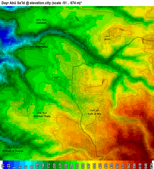 Dayr Abū Sa‘īd elevation map