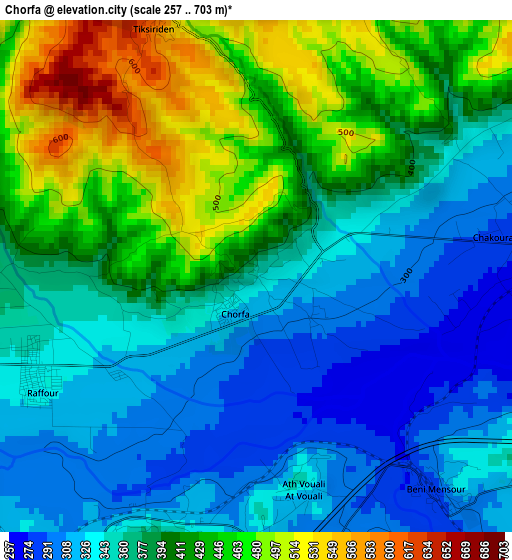 Chorfa elevation map