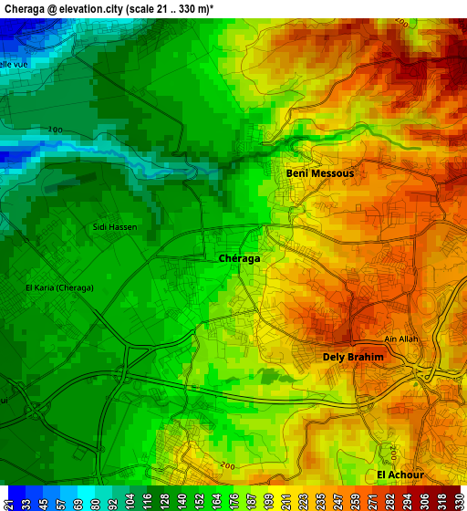 Cheraga elevation map