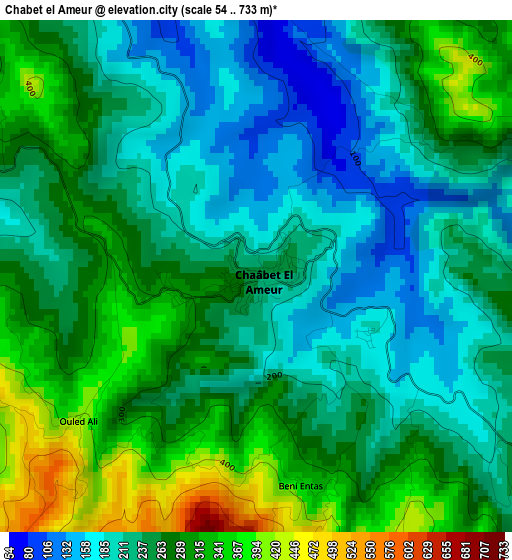 Chabet el Ameur elevation map