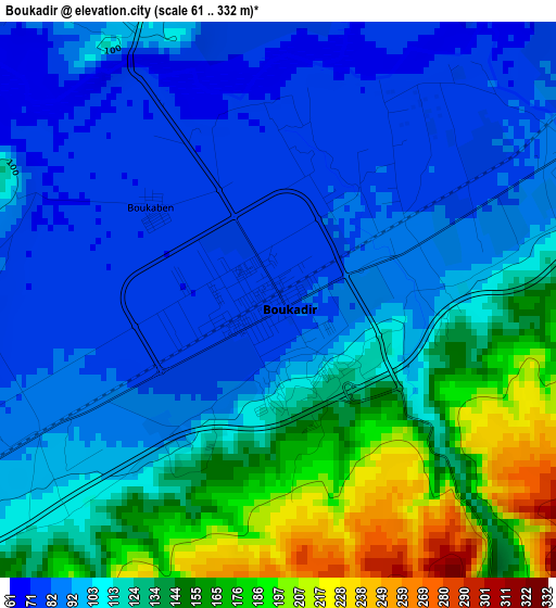 Boukadir elevation map