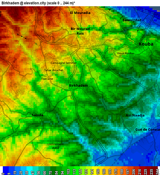 Birkhadem elevation map