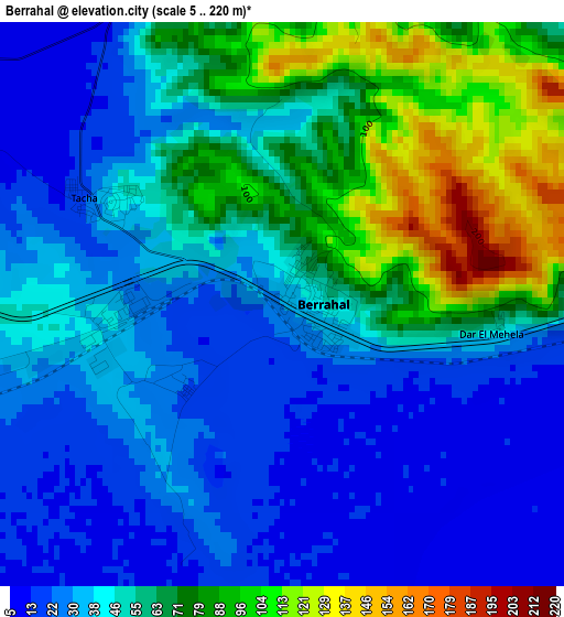 Berrahal elevation map