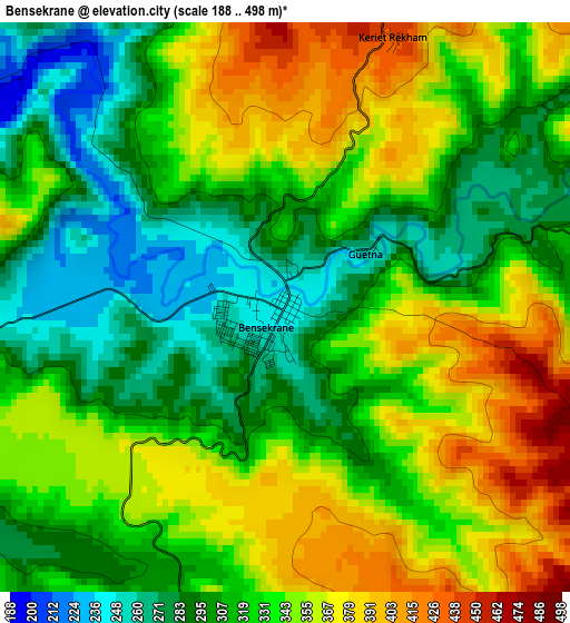 Bensekrane elevation map