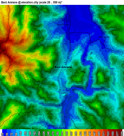 Beni Amrane elevation map