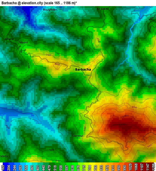 Barbacha elevation map