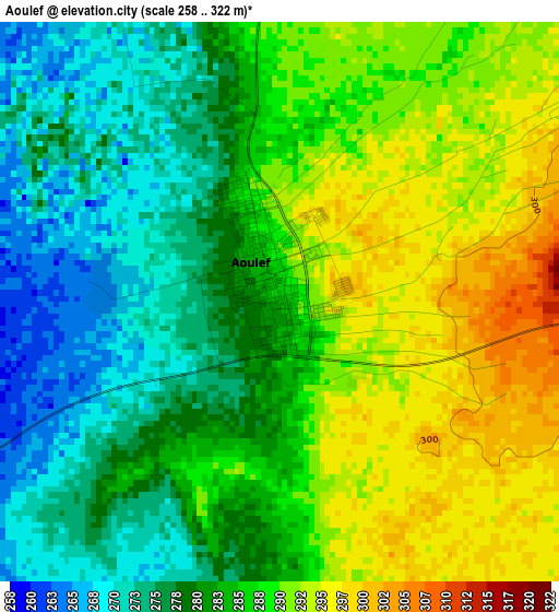 Aoulef elevation map