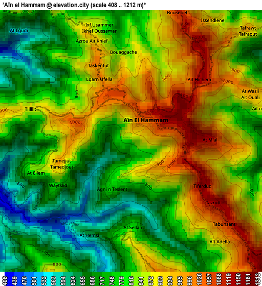 ’Aïn el Hammam elevation map