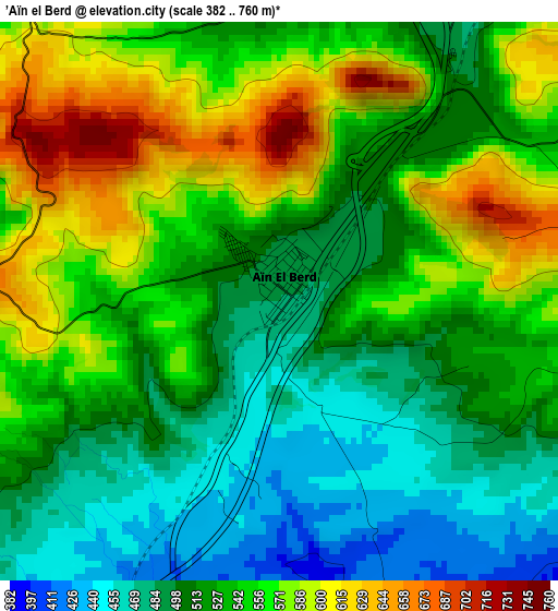 ’Aïn el Berd elevation map