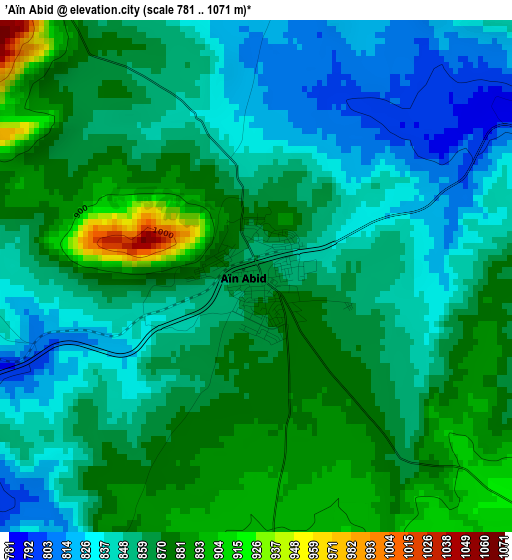 ’Aïn Abid elevation map