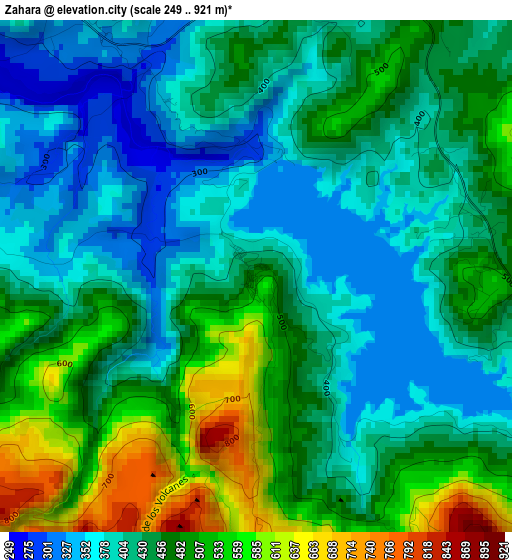 Zahara elevation map