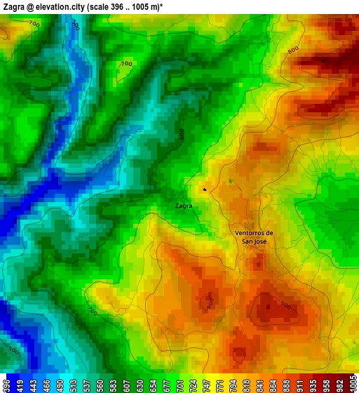 Zagra elevation map