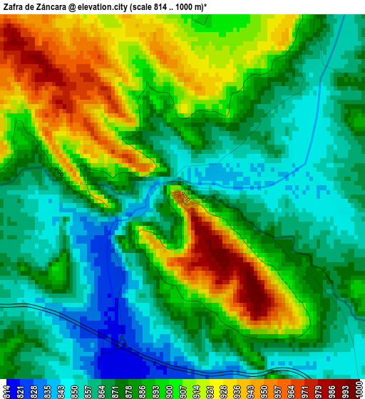 Zafra de Záncara elevation map