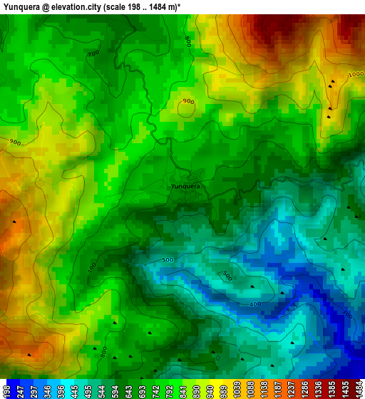 Yunquera elevation map