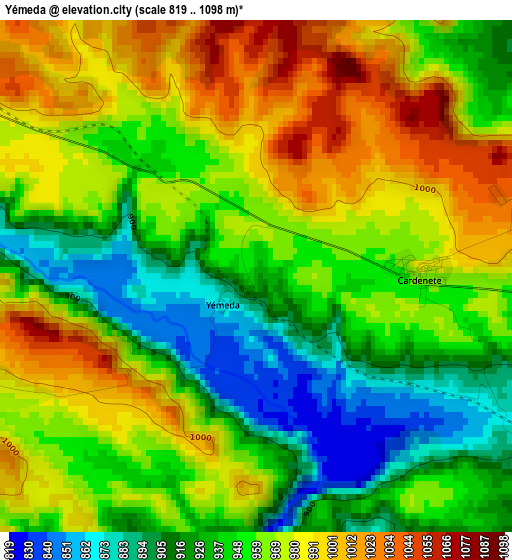 Yémeda elevation map