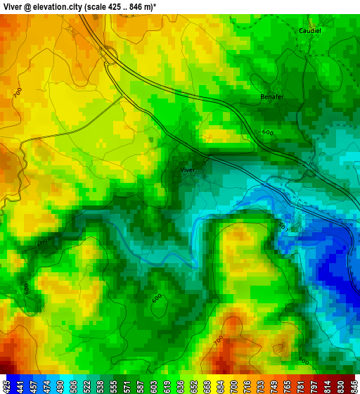 Viver elevation map