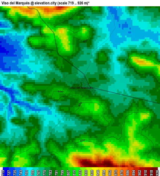 Viso del Marqués elevation map