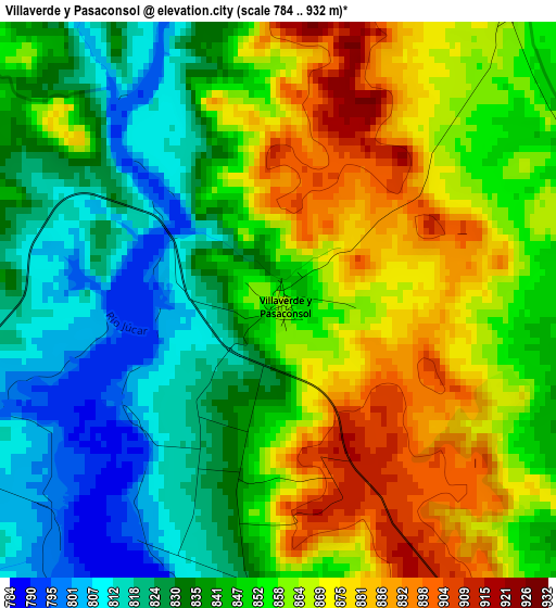 Villaverde y Pasaconsol elevation map