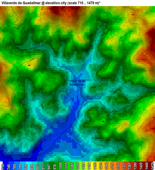 Villaverde de Guadalimar elevation map