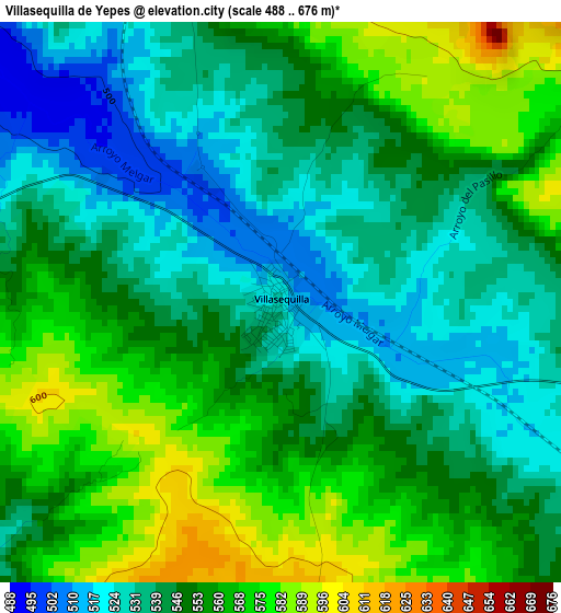 Villasequilla de Yepes elevation map