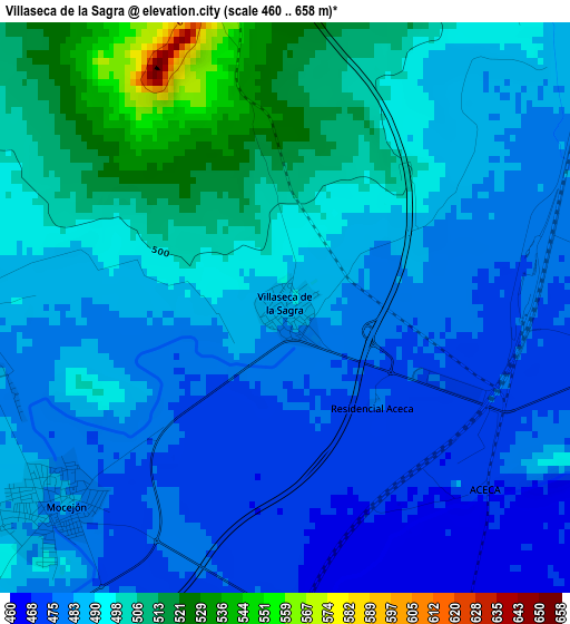 Villaseca de la Sagra elevation map