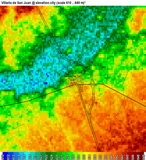 Villarta de San Juan elevation map