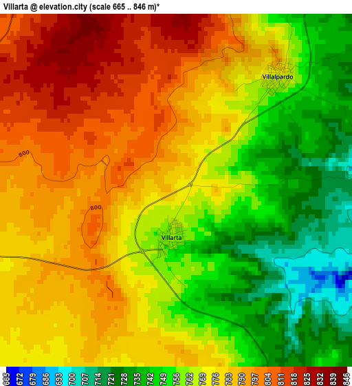 Villarta elevation map