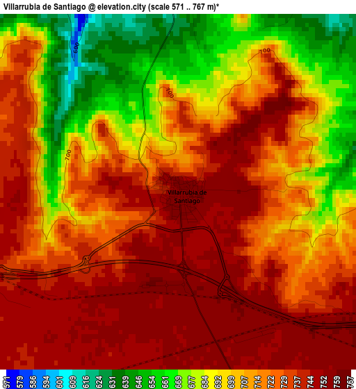 Villarrubia de Santiago elevation map