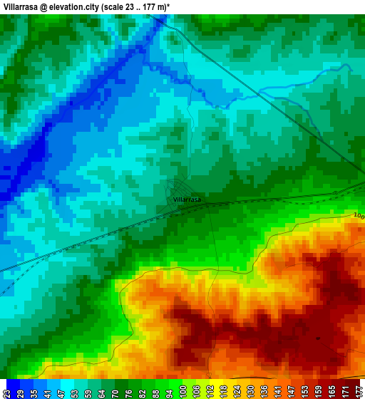 Villarrasa elevation map