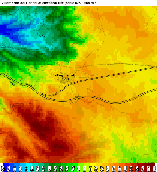 Villargordo del Cabriel elevation map