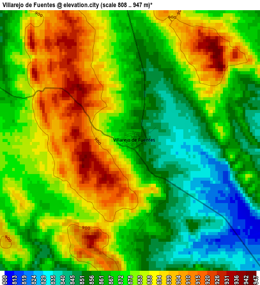 Villarejo de Fuentes elevation map