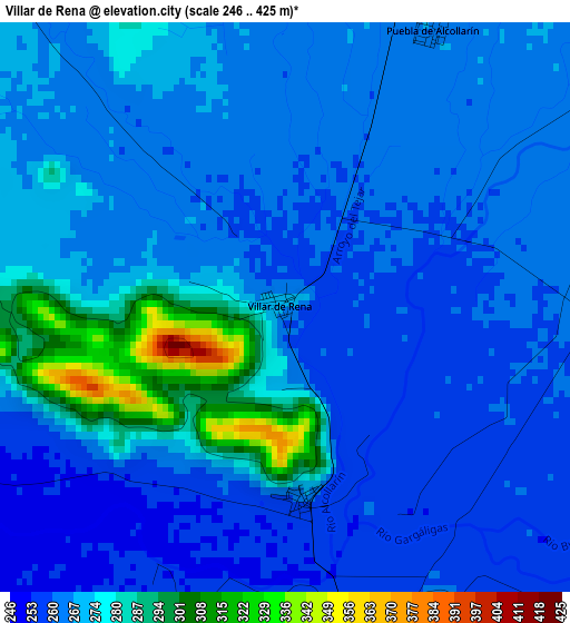 Villar de Rena elevation map