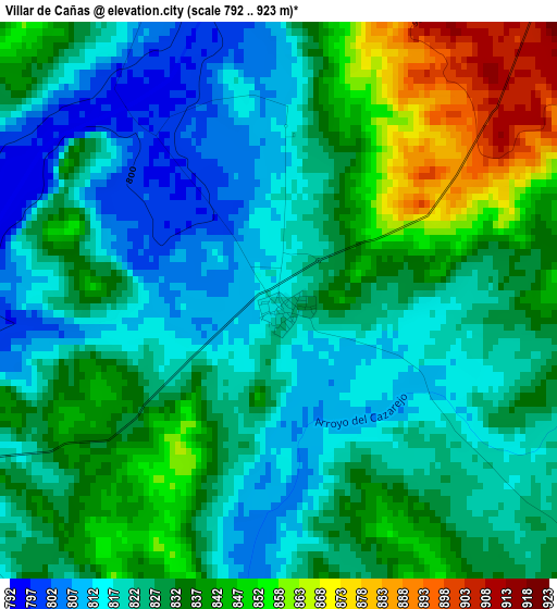 Villar de Cañas elevation map