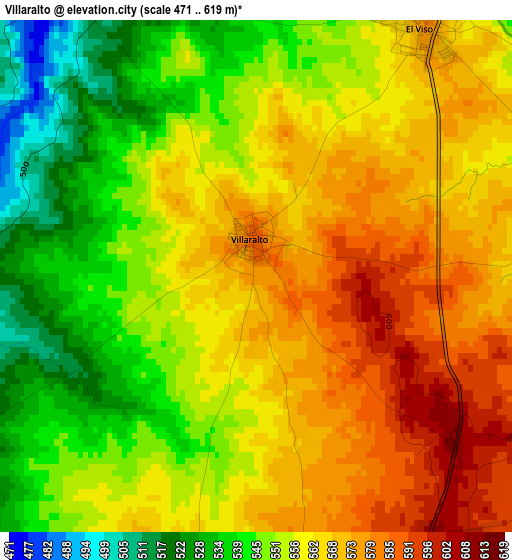 Villaralto elevation map