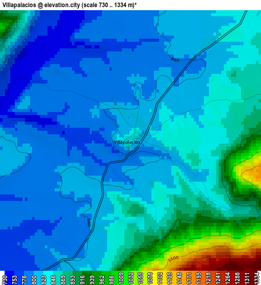 Villapalacios elevation map