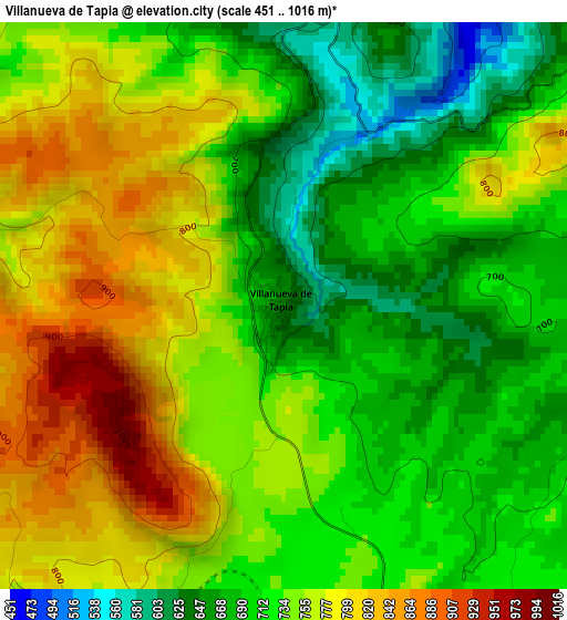 Villanueva de Tapia elevation map