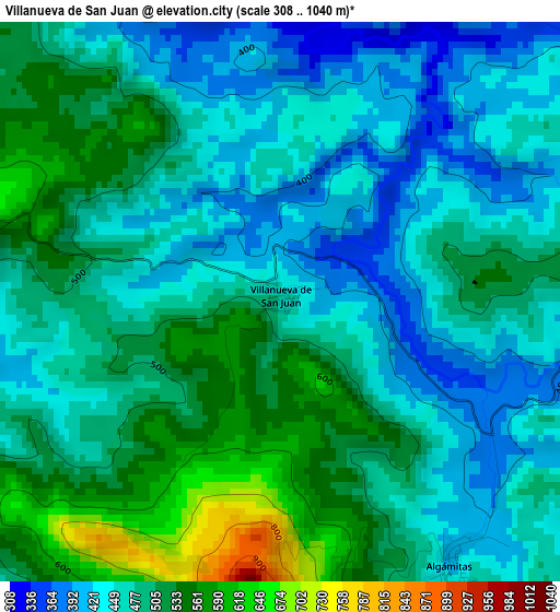 Villanueva de San Juan elevation map