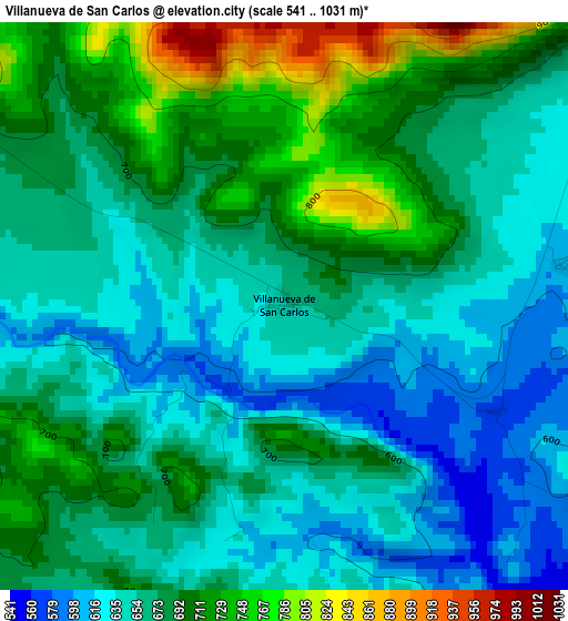 Villanueva de San Carlos elevation map