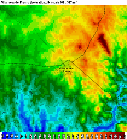 Villanueva del Fresno elevation map