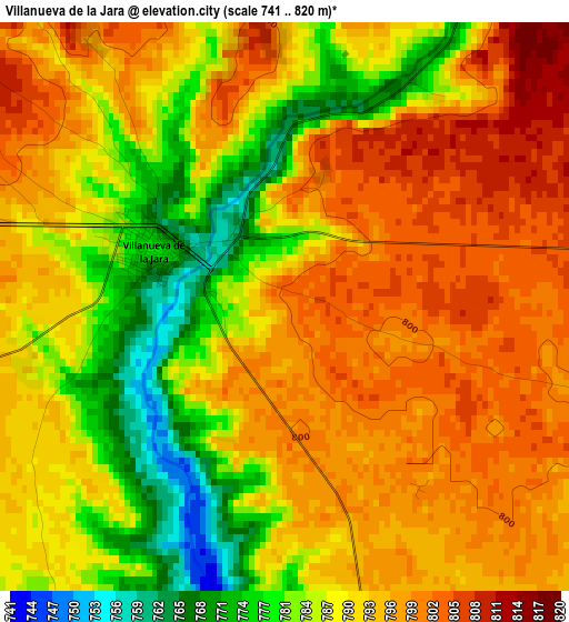 Villanueva de la Jara elevation map