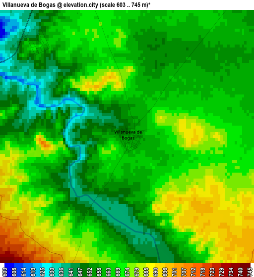 Villanueva de Bogas elevation map