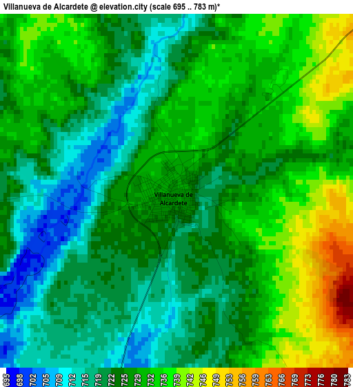 Villanueva de Alcardete elevation map