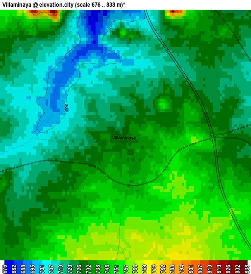 Villaminaya elevation map