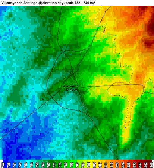 Villamayor de Santiago elevation map