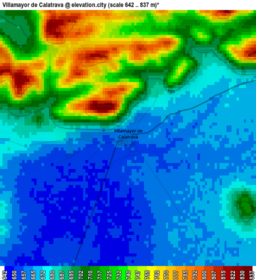 Villamayor de Calatrava elevation map