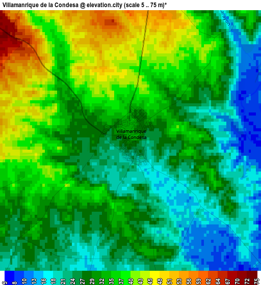 Villamanrique de la Condesa elevation map