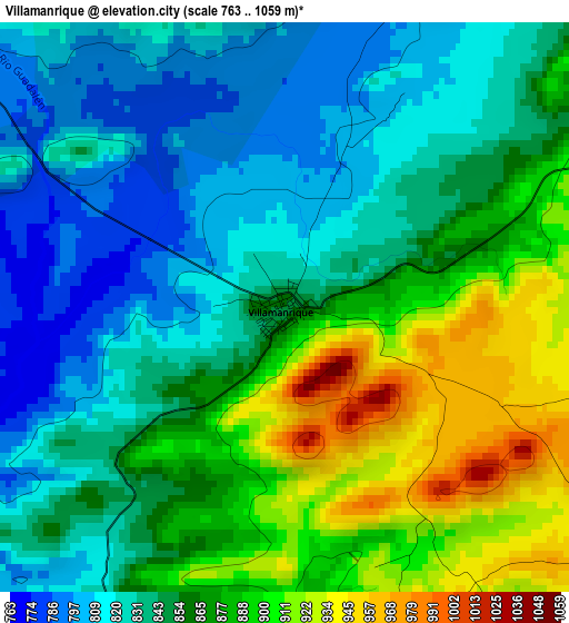 Villamanrique elevation map